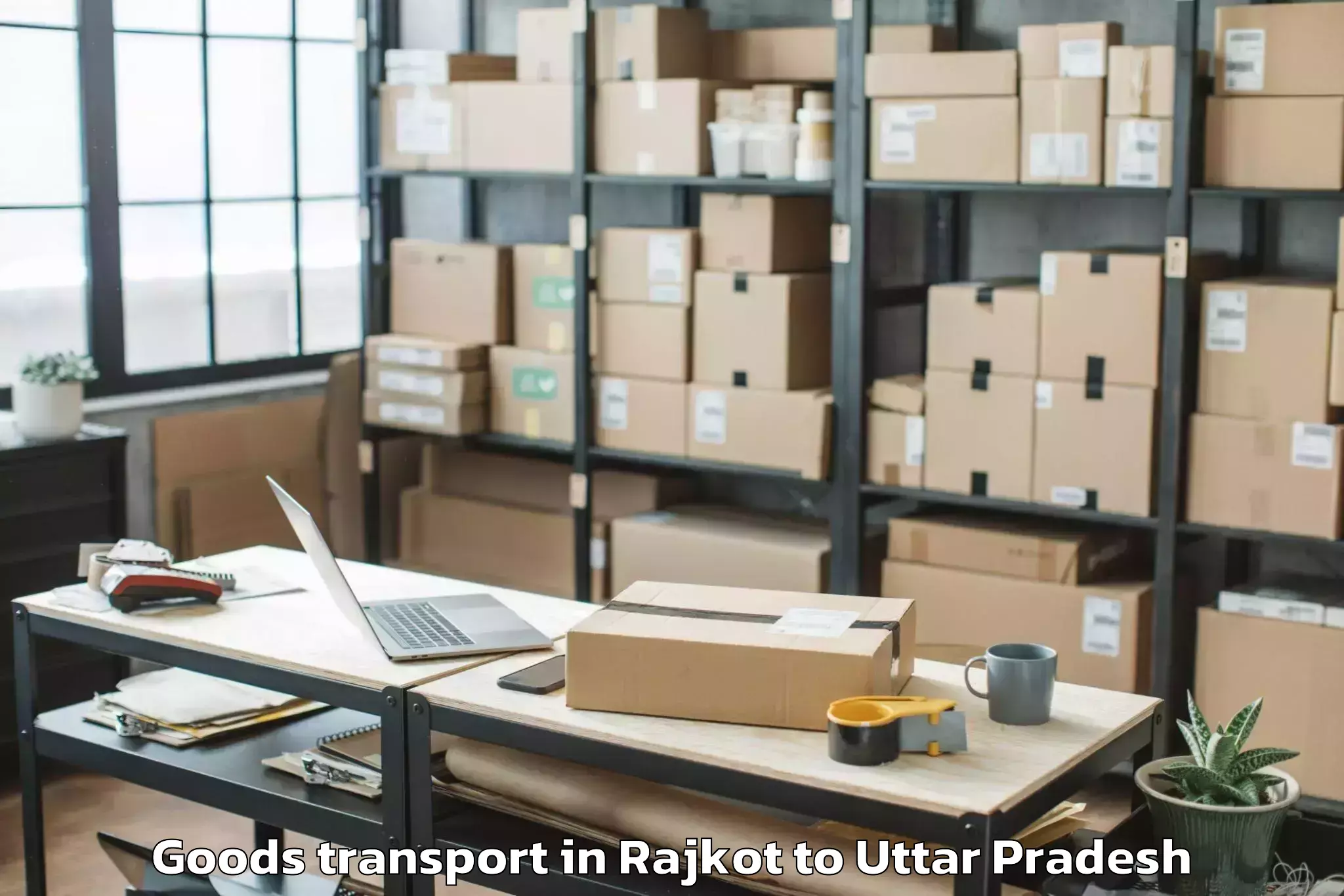 Hassle-Free Rajkot to Mauranipur Goods Transport